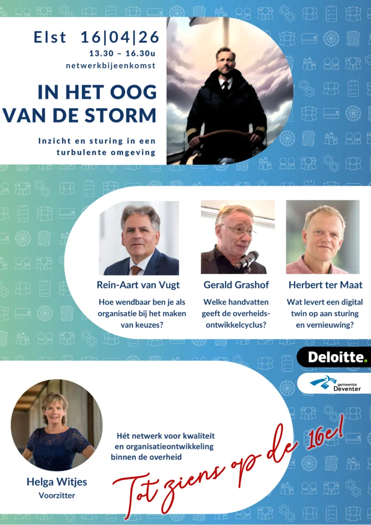 Poster netwerkbijeenkomst In het oog van de storm